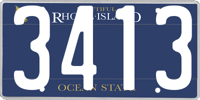 RI license plate 3413