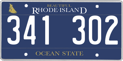RI license plate 341302