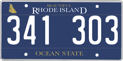 RI license plate 341303