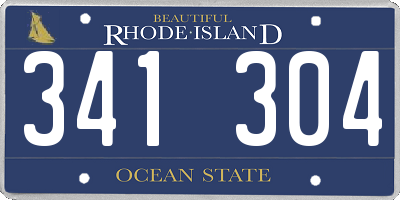 RI license plate 341304