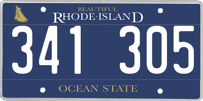 RI license plate 341305