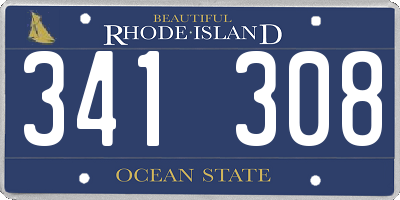 RI license plate 341308