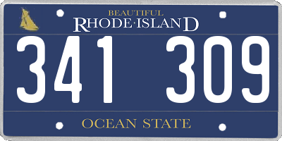 RI license plate 341309