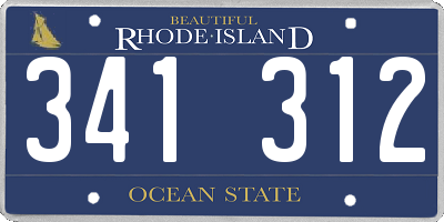 RI license plate 341312