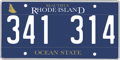 RI license plate 341314