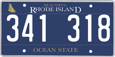 RI license plate 341318