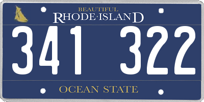 RI license plate 341322