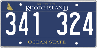 RI license plate 341324