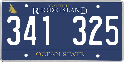 RI license plate 341325
