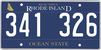 RI license plate 341326