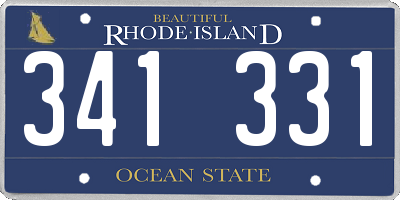 RI license plate 341331