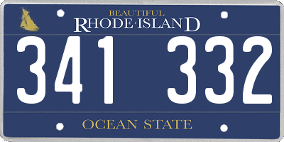 RI license plate 341332