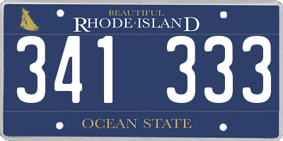 RI license plate 341333