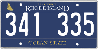 RI license plate 341335