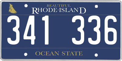 RI license plate 341336
