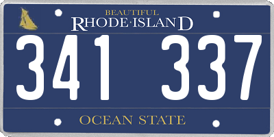 RI license plate 341337