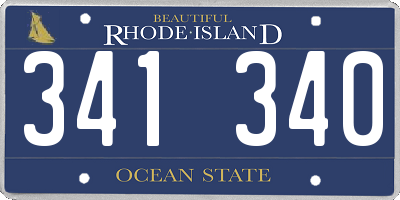 RI license plate 341340