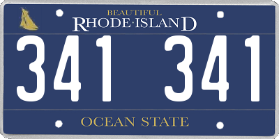 RI license plate 341341