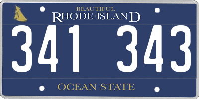 RI license plate 341343