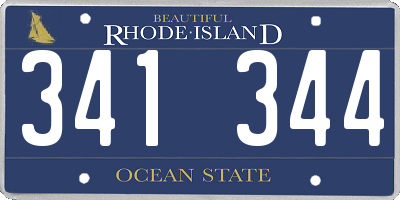 RI license plate 341344