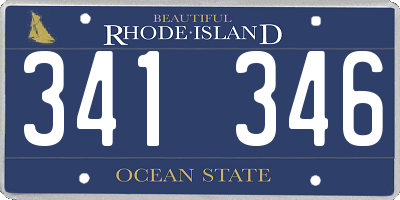 RI license plate 341346