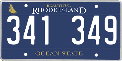 RI license plate 341349