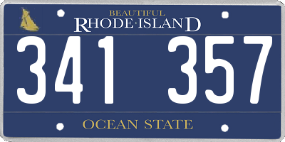 RI license plate 341357