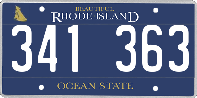 RI license plate 341363