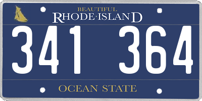 RI license plate 341364