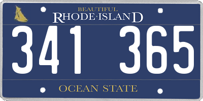 RI license plate 341365