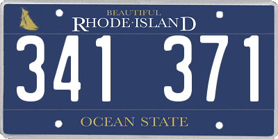 RI license plate 341371