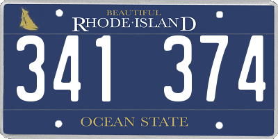 RI license plate 341374