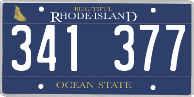 RI license plate 341377