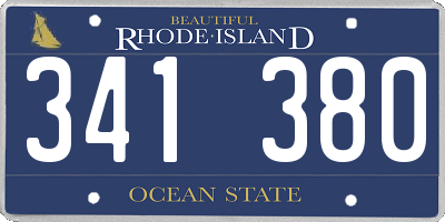 RI license plate 341380