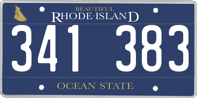 RI license plate 341383