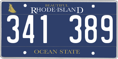 RI license plate 341389