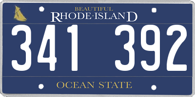 RI license plate 341392
