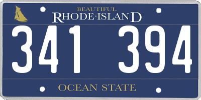 RI license plate 341394