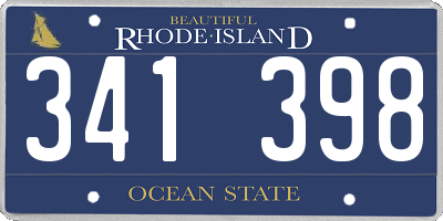 RI license plate 341398