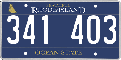 RI license plate 341403