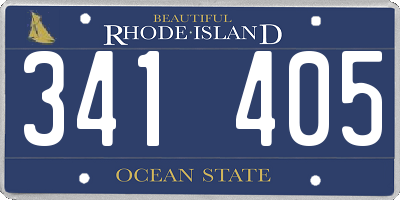 RI license plate 341405