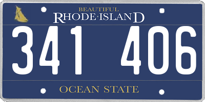 RI license plate 341406