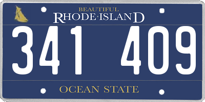 RI license plate 341409