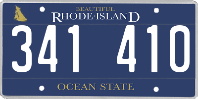 RI license plate 341410