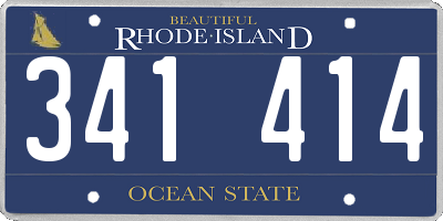 RI license plate 341414