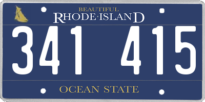RI license plate 341415