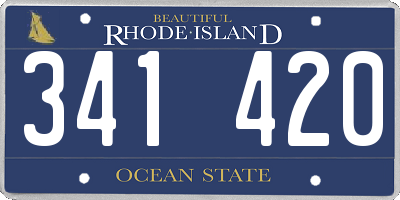RI license plate 341420