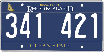 RI license plate 341421