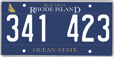 RI license plate 341423