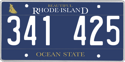 RI license plate 341425